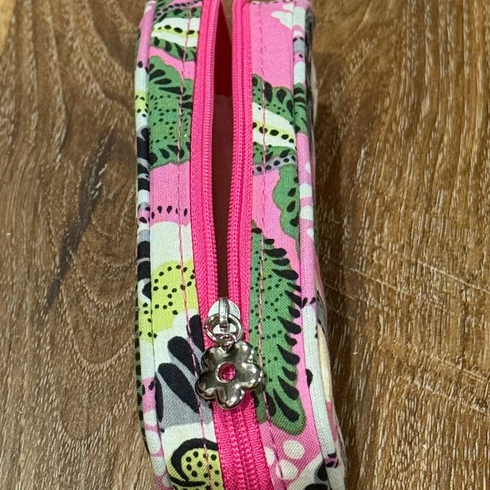 Vera Bradley Pink Green Floral Zip Pencil Case